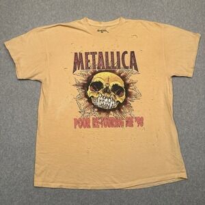 Metallica Sun Distressed T-Shirt Men's L Poor Re-Touring Me '98 Crewneck Tee